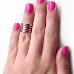 Love Double Knuckle Rings In Rose Gold - Set Of 2