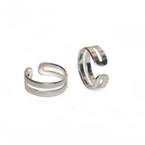 Love Double Knuckle Rings In Silver - Set Of 2