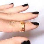 3 Above The Knuckle Gold Plated Rings Set Of 3..