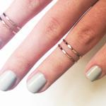 4 Thin Knuckle Rings - Rose Gold Plated Thin Shiny..