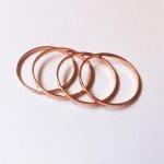 4 Thin Knuckle Rings - Rose Gold Plated Thin Shiny..