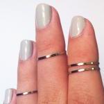 4 Thin Knuckle Rings - Chrome Silver Plated Thin..