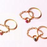 Above The Knuckle Rings - Gold Plated Chain With..