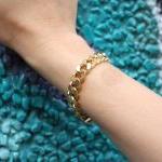 Gold Plated Link Chain Bracelet Gold Curb Chain..