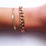 Gold Plated Link Chain Bracelet Gold Curb Chain..
