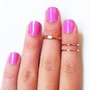 3 Above the Knuckle Rose Gold Rings - Z Rose Gold Combo set of 3 rings stackable midi rings