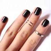 3 Above the Knuckle Silver rings - Z Chrome Silver Combo set of 3 rings stackable