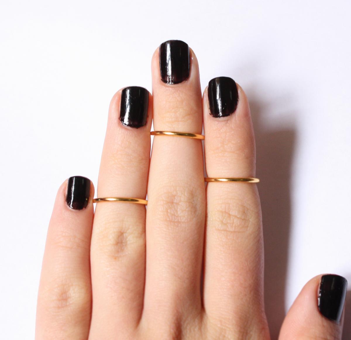 3 Above The Knuckle Gold Plated Rings Set Of 3 Stackable Mid Knuckle Rings